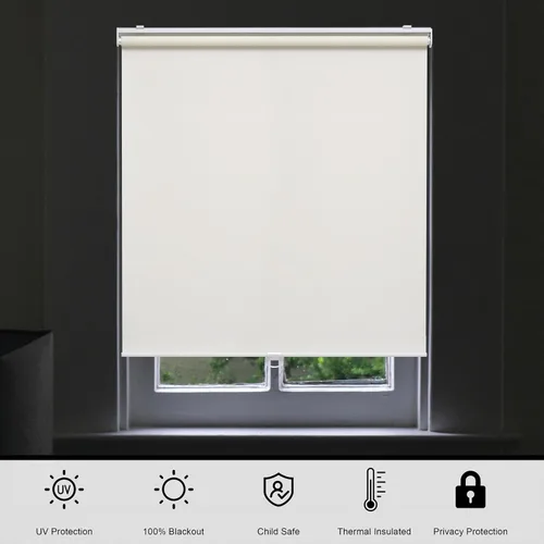 Miniatura 8 de Sunoff Persianas Enrollables Opacas sin Cordón para Ventanas de Bajar Persianas de Puerta Oscurecedoras de Habitación con Aislamiento Térmico