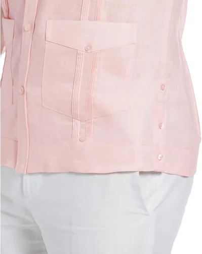 Miniatura 3 de Cubavera Men's 100% Linen Four-Pocket Long Sleeve Button Down Guayabera Shirt (Size Small - 5X Big & Tall)