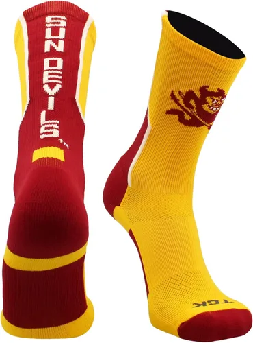 Miniatura 19 de TCK NCAA Perimeter Crew Socks, calcetines deportivos de equipo de rendimiento atlético para hombres y mujeres, absorben la humedad, con licencia