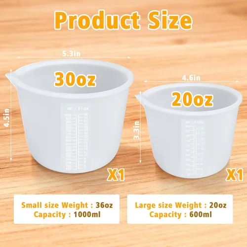 Miniatura 6 de Palksky Tazas de silicona para derretir chocolate, juego de 2 piezas para derretir chocolate (600ml y 1000ml), olla de chocolate para sumergir