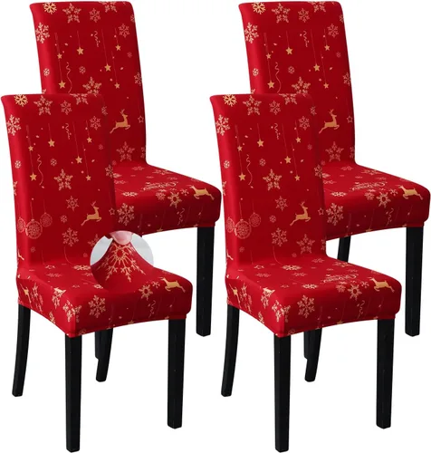 Miniatura 15 de FORCHEER Juego de 6 fundas para sillas de comedor, fundas elásticas para sillas de cocina, 6 piezas, fundas para silla Parson, paquete de 6, Flores