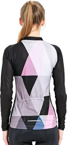 Miniatura 24 de Mysenlan - Conjunto de camiseta de manga larga transpirable para mujer, pantalones largos acolchados 3D, camisa de bicicleta, ropa de ciclismo
