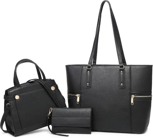 Miniatura 13 de Bolsos y bolsos de mano para mujer, bolso tipo tote, bolso de hombro con asa superior, bolso tipo sobre, juego con cartera, bolso grande de trabajo