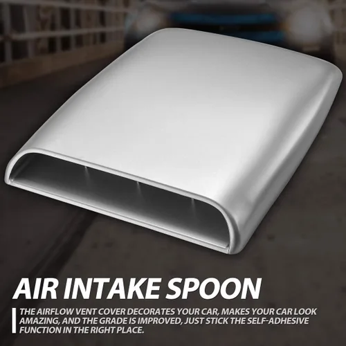 Miniatura 2 de KaTur Universal Coche Decorativo Flujo De Aire De La Capilla De Admisión Cucharada Ventilación Turbo Capó Gris