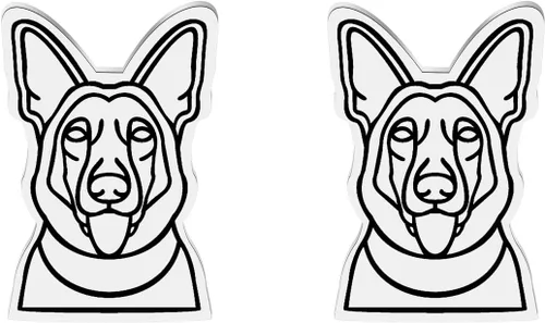 Miniatura 3 de Lywjyb Birdgot Aretes de pastor alemán con diseño de pastor alemán, regalo para hija