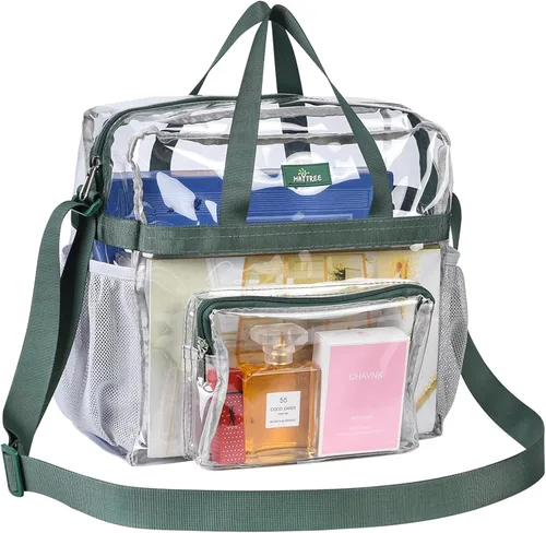 Miniatura 42 de MAY TREE Bolsa transparente para eventos en estadios de 12 x 6 x 12 pulgadas, bolsa de almuerzo transparente con correas reforzadas para trabajo
