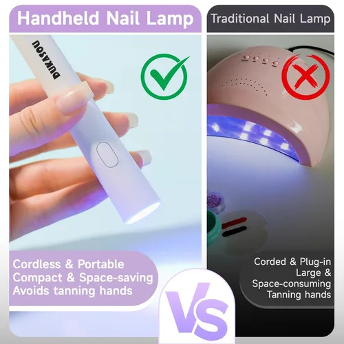 Miniatura 7 de Luz UV de mano para uñas de gel, mini luz de uñas portátil, lámparas LED de secado de esmalte de uñas para esmalte de gel, secadora de uñas