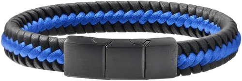 Miniatura 2 de Pulsera trenzada de cuero genuino para hombre