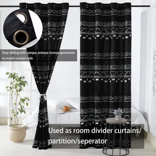 Miniatura 6 de Cortinas de puerta para privacidad de puerta, 80 pulgadas de largo, semi opacas, aisladas térmicas, cubierta divisora de habitaciones/persianas