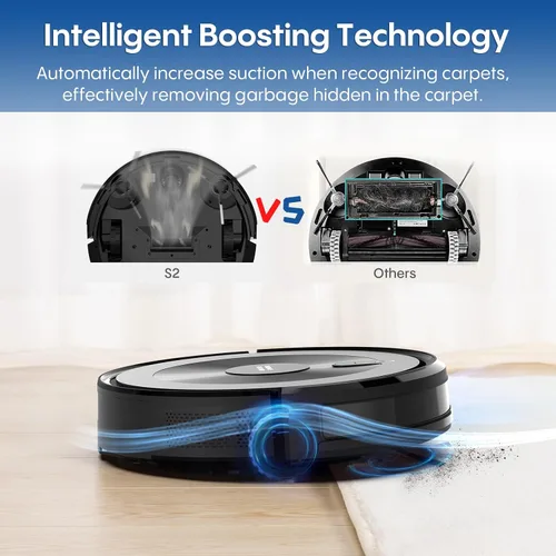 Miniatura 4 de Robot aspiradora y trapeador: aspiradora robótica 3 en 1 de 5000 Pa con navegación inteligente, control de Alexa y aplicación, limpieza de horarios