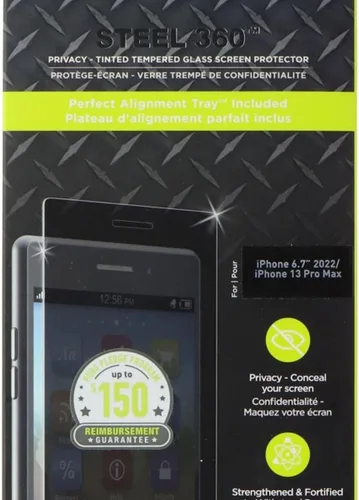 Miniatura 2 de PureGear Protector de vidrio de privacidad de acero 360 para Apple iPhone 14 Plus/13 Pro Max