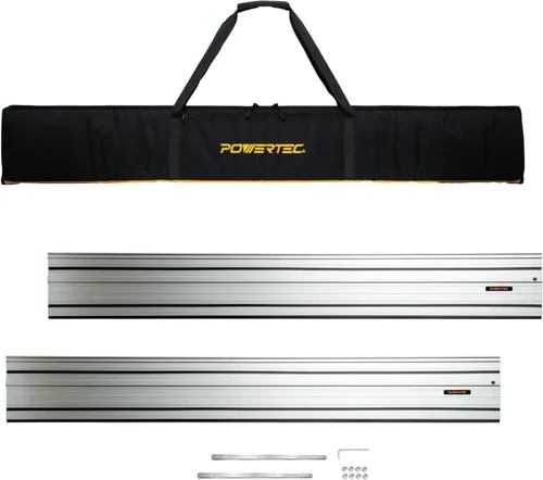 Miniatura 12 de Bolsa de riel guía de sierra de pista de 59" POWERTEC 71411 para Makita y DEWALT, con acolchado de doble cara para colocación segura del riel