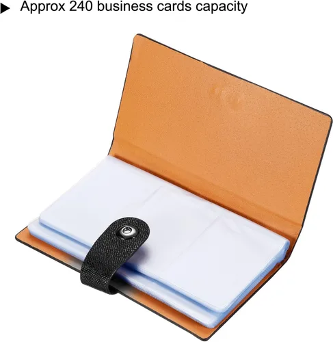 Miniatura 3 de PATIKIL Soporte para tarjetas de visita, piel sintética, profesional, organizador de tarjetas de crédito, 240 bolsillos para almacenamiento