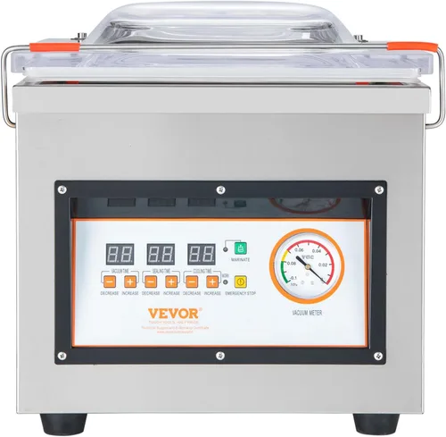 Miniatura 9 de VEVOR Sellador al vacío de cámara, potencia de sellado de 320 W, máquina de envasado al vacío para alimentos húmedos, carnes, adobos y más