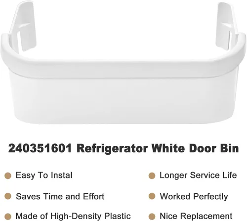 Miniatura 4 de AMI PARTS 240351601 Refrigerador Congelador Bandeja Blanca de Puerta Cubo de Basura Marco Lateral de Repuesto para Refrigerador Kenmore Frigidaire