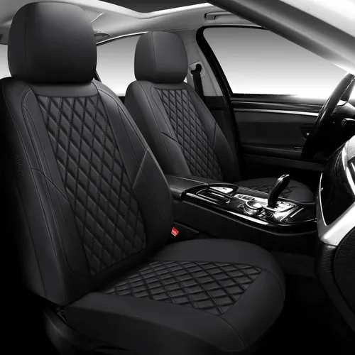 Miniatura 7 de Fundas de asiento de coche de piel premium, juego de dos piezas para la parte delantera, ajuste universal para coches, camiones y SUV, funda
