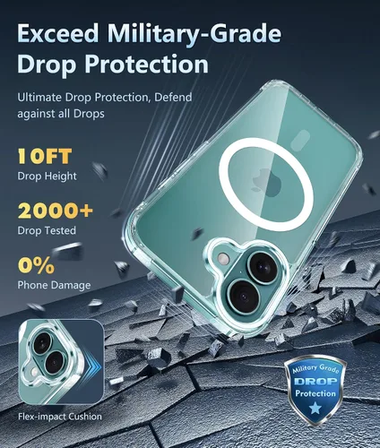 Miniatura 1052 de FNTCASE Funda para iPhone 13 Pro-Max: Fundas magnéticas transparentes compatibles con Magsafe Slim anti amarillamiento protección contra caídas