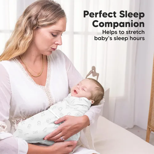 Miniatura 9 de Saco de dormir para bebé con cremallera - Paquete de 3 mantas envolventes para recién nacidos de 0 a 3 meses, bebé, niña, niño, saco de dormir suave