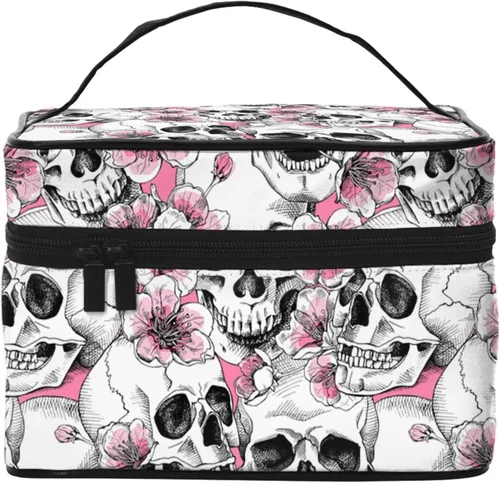 Miniatura 3 de Bolsa de maquillaje con asa, estuche de cosméticos con cremallera, bolsa de aseo portátil de viaje para mujeres y niñas, duradera, 1 Foto