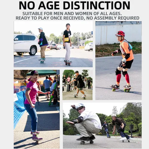 Miniatura 9 de FreeSkates Patines Portátiles de Deriva para Carretera con Plataforma de Aleación de Aluminio Antideslizante, Patineta Dividida con Ruedas de PU