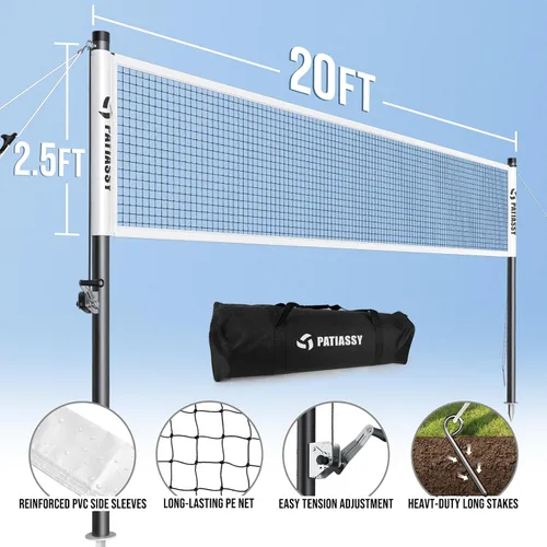 Miniatura 2 de Professional Badminton Set with Carbon Aluminum Badminton Rackets Set of 4, Outdoor Portable Badminton Net with Winch System, 4 Nylon Badminton