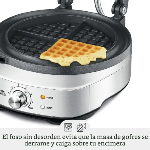 Miniatura 4 de Breville No-Mess Classic Waffle Maker BWM520XL, Acero Inoxidable Cepillado