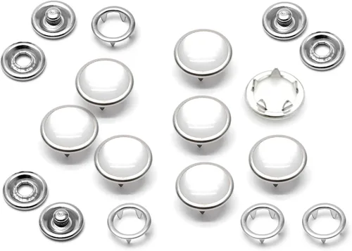 Miniatura 26 de CRAFTMEMORE 20 juegos de botones de perlas negras de 0.25 pulgadas (0.413 in) para camisa occidental (negro)