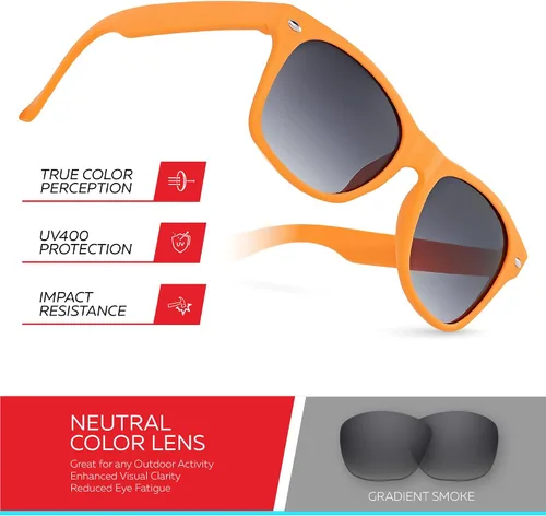 Miniatura 21 de Retro Rewind Lentes de sol para niños y niñas de 3 a 12 años, inastillables, UV400, lentes de sol para niños pequeños
