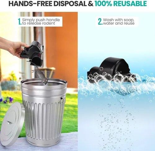 Miniatura 4 de eXuby Trampas para ratas seguras para mascotas y niños con diseño de túnel - Doble entrada para una mejor tasa de captura - Sin veneno dañino