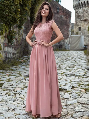 Miniatura 3 de Miusol - Maxi vestido floral con encaje para fiesta de noche y uso formal para mujer