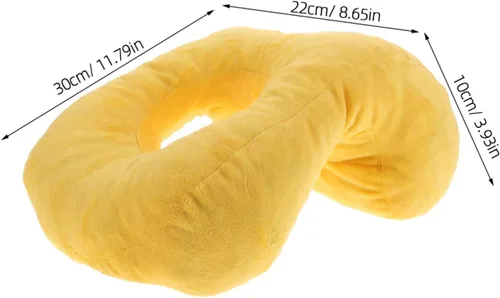 Miniatura 2 de Almohada suave con forma de dona, almohada de espuma viscoelástica para dormir boca abajo, malla transpirable, color amarillo