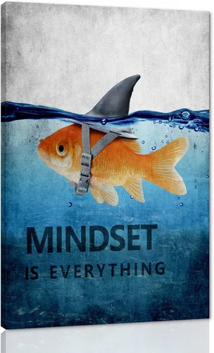 Mindset is Everything - Lienzo motivacional para la oficina, arte de pared con citas inspiradoras de emprendedor, impresión de póster para sala de