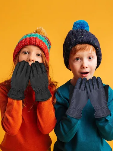 Miniatura 4 de 2 pares de guantes de nieve gruesos para niños, guantes de esquí para niños pequeños, guantes de invierno cálidos e impermeables para niños y niñas