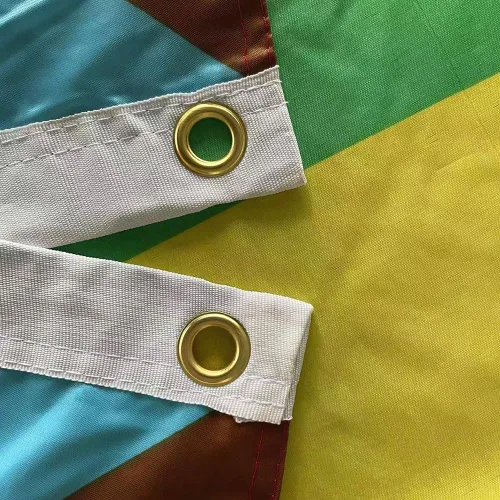Miniatura 5 de Jayus Bandera de arco iris de doble cara inclusive Progress Pride de 2 x 3 para exteriores, banderas de arcoíris LGBTQ resistentes con 2 ojales