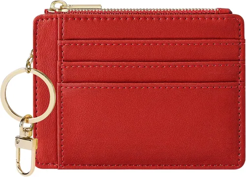 Miniatura 12 de Sodsay Estuche para tarjetas, cartera delgada con bolsillo frontal, para mujer, sujetatarjetas con llavero Slim, Front Pocket, Credit Card Holder