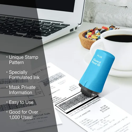 Miniatura 5 de Guard Your ID Advanced 2.0 Roller Paquete de 3 para Protección contra Robo de Identidad, Kit de Sellos de Seguridad Confidenciales de Colores Xtra