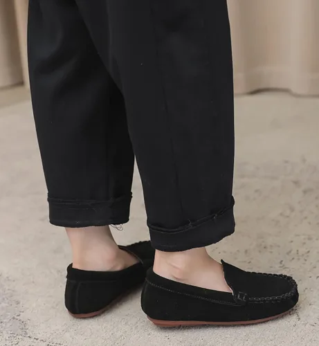 Miniatura 6 de DADAWEN Mocasines de piel de ante suave para niños y niñas pequeños, zapatos de vestir planos para barco, para boda, iglesia, zapatos Oxford