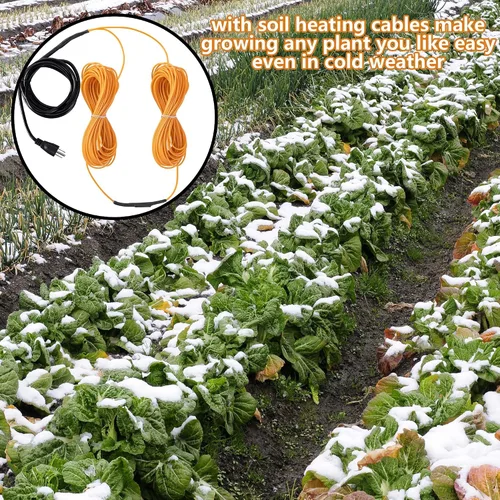 Miniatura 7 de Adnee Cable termostático de calefacción de suelo de 59 pies, cable de calentamiento de goma con termostato y estacas de tierra, cable calentador
