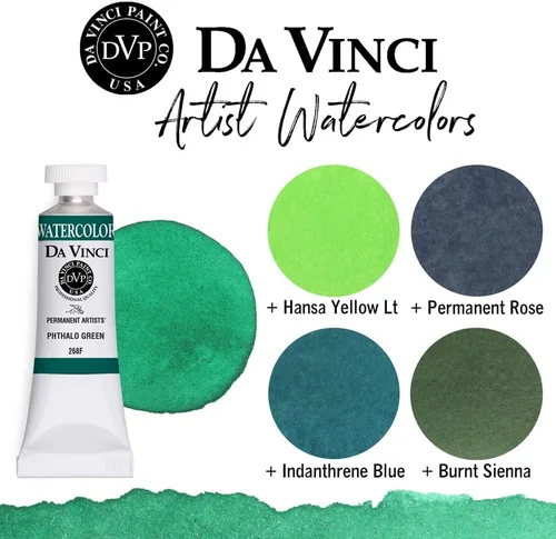 Miniatura 212 de DA VINCI PAINTS Pintura Acuarela Profesional para Artistas, Alizarin Crimson (Quinacridone), 37ml Índigo