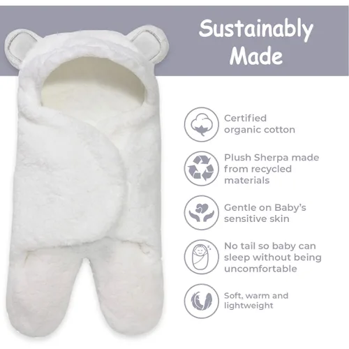Miniatura 2 de Jam Naturals - Manta de envoltura para bebé, linda envoltura de oso orgánico, regalo suave y neutral para recién nacidos, apto para ambos géneros