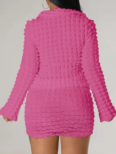Miniatura 3 de GAMISOTE Conjunto de 2 piezas para mujer, de manga larga, con lazo frontal, blusa elástica de cintura alta