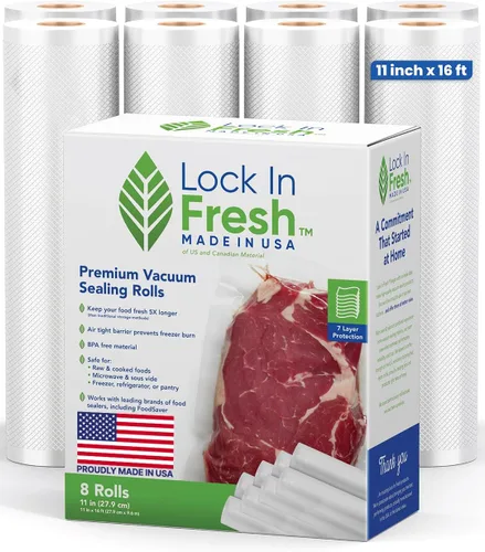Miniatura 9 de Bolsas selladoras al vacío para alimentos – Rollos de bolsas selladoras al vacío resistentes para ahorrar alimentos – Sous Vide, Seal a Meal Bag, 1