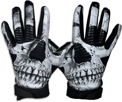 Miniatura 2 de Battle Sports Skullface - Guantes de fútbol americano con capa de extraterrestre rosa para receptor abierto, ultraadherentes y con agarre