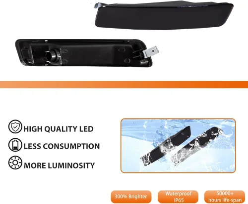 Miniatura 2 de ADIIL Carcasas de luz de marcador lateral trasero con lente ahumada para VW Volkswagen Beetle 2006-2010