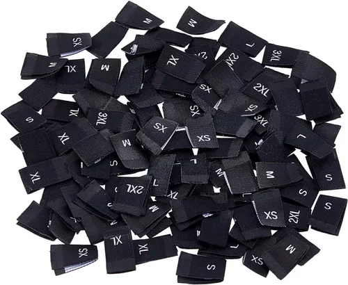 NBEADS 350 etiquetas de tamaño de ropa, 7 tamaños, etiquetas de costura de poliéster, etiquetas bordadas, etiquetas de tamaño XS/S/M/L/XL/2XL/3XL,