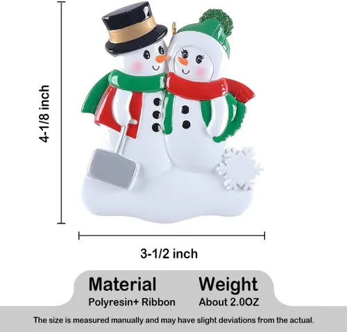 Miniatura 7 de Adorno familiar personalizado 2025, adornos familiares únicos, pala de muñeco de nieve, decoración de fiesta, adornos de Navidad de pareja de muñeco