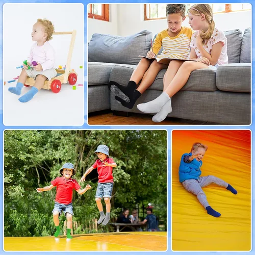 Miniatura 2 de GRPSKCOS Calcetines para bebés con agarre, 9 pares de calcetines antideslizantes para niños