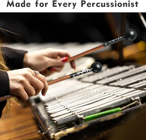 Miniatura 7 de Timbal, mazo de lana de fieltro de tambor, mango de arce, instrumento de percusión, accesorios para marimba, xilófono, glockenspiel, ideal