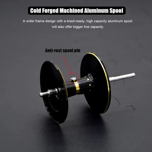 Miniatura 5 de Bahamut 400 carretes de pesca de baitcasting, pintura camaleón, rodamientos de acero inoxidable 10+1, arrastre de carbono de 35 libras, mango