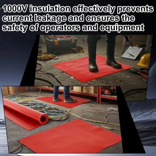 Miniatura 4 de 1 alfombrilla de goma aislada de 20 x 20 pulgadas, manta de aislamiento de alto voltaje de 1000 V, alfombrilla de goma de seguridad eléctrica